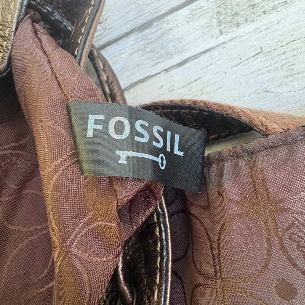 Fossil Mini Backpack Small Bronze Metallic Leather  Boho Bag Travel Casual - Picture 13 of 16